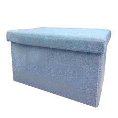 無品牌 長方形收納椅 40 x 25 x 25cm 淡藍色 可折疊 多功能儲物椅, 1個