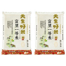 天生好米 富里一等米, 花蓮優質好米, 米粒飽滿晶瑩, 真空包裝, 3kg, 一等, 2包