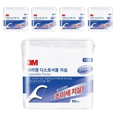 쓰리엠 디스포서블 치실 벌크 싱글라인, 2cm, 150개입, 5개