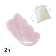 호스커스 로즈쿼츠 괄사 도구 + 보관파우치, 2개, 물결