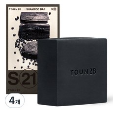 TOUN28 S21黑豆竹炭弱酸性洗髮皂, 100g, 4個