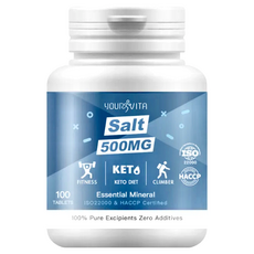 Your Vita 優維特 機能型鹽錠 100顆 500mg 運動 生酮 登山 補給, 100入, 1罐