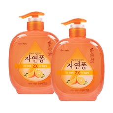 [비건라이프] 자연퐁 비린내 걱정없는 주방세제 오렌지 펌프타입, 490ml, 2개 2개