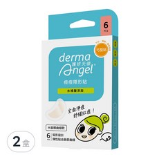 derma Angel 護妍天使 痘痘隱形貼 水楊酸添加 巧型貼曲線款, 6片, 2盒