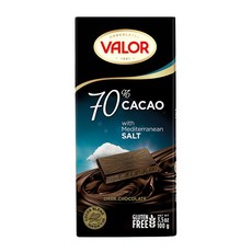 VALOR 70%海鹽黑巧克力片100g, 70%可可, 地中海海鹽點綴，鹹甜交織, 100g, 1片