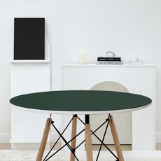 어나더 가죽식탁보 방수 원형, 블랙 + 그린, 지름 80cm, 1개