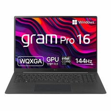 LG전자 2024 그램 프로 16 코어Ultra5 인텔 14세대, 옵시디안 블랙, 512GB, 16GB, WIN11 Home, 16Z90SP-GA5BK