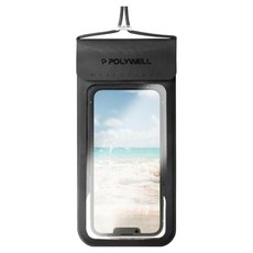POLYWELL 寶利威爾 防水手機袋 7.2吋, 黑色, 1個