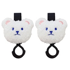 금깨비 곰돌이 유모차 걸이, 화이트, 2개