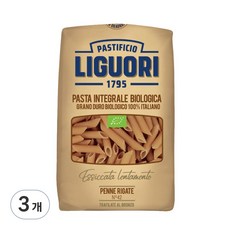 리구오리 유기농 통밀 펜네 리가테, 500g, 3개