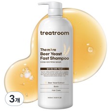 트리트룸 더모어 맥주효모 탈모샴푸 우디향, 1L, 3개