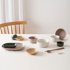 Rosslyn Epasse 2 人餐具套組 12p, 白色+米色+綠色+芥末黃, 7種餐具