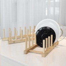 고무나무 원목 접시꽂이 6단, 2개
