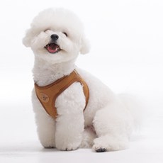 펫줄앤코 강아지 노터치 버클 하네스 X형, 1개, 브라운