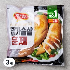 하림 닭가슴살 훈제 8개입, 800g, 3개