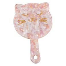 자취남녀 고양이귀 큐티 손거울, 라이트핑크, 1개