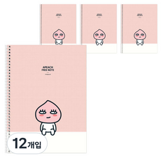 카카오프렌즈 스프링 연습장 노트, 어피치, 12개입