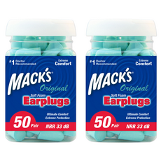 Macks 오리지널 폼 수면 귀마개 하늘색, 2개, 50쌍