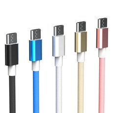 구스페리 C타입 to USB 고속충전 케이블, 골드 + 블랙 + 화이트 + 블루 + 로즈골드, 5개, 150cm