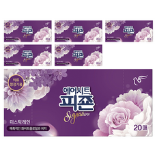 피죤 스타일러시트 에어드레서 의류관리 시트 섬유유연제 미스틱레인 본품, 20개입, 6개