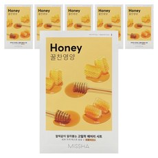 미샤 에어리 밀착 시트마스크 꿀, 1개입, 6개
