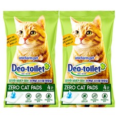 Deo-toilet Unicharm 馬鈴薯和零氣味貓墊 4p, 混色, 2個