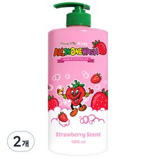 퍼니피아 키즈 올인원 워시 스트로베리, 1000ml, 2개