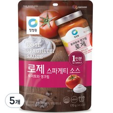 청정원 로제 스파게티소스 싱글파우치, 170g, 5개