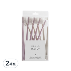 생활소담 데일리 심플 칫솔 핑크 5p + 베이지 5p, 2세트, 10개입