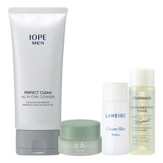 아이오페 맨 퍼펙트 클린올인원 클렌저 125ml + 아모레퍼시픽 기초케어 3종, 1세트