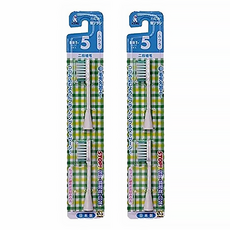 minimum 兩段平植毛替換牙刷頭 Set, 日本原裝進口，適用HAPIKA全系列電動牙刷，使用3列丸型軟毛刷頭，小巧刷頭易伸入口腔內側清潔牙齒, BRT-5T, 2組