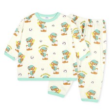 MilkBaby 유아용 홈런곰돌이 라운지웨어 실내 상하복 세트 상품 이미지
