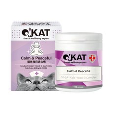 O'KAT 美喵人生 貓咪每日好心情, 110顆, GABA+褐藻+酵母B群, 穩定援助 Set, 1罐