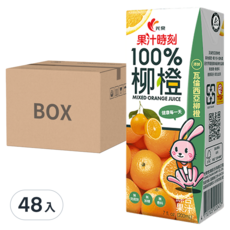 光泉 果汁時刻100%柳橙綜合果汁, 7 fl. oz. (200mL), 24入, 無加糖, 無色素, 無香料, 48入
