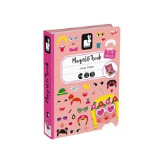 Janod 磁鐵遊戲書，俏皮的臉，內含55枚磁貼