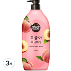 샤워메이트 복숭아 바디워시 과일향, 1200g, 3개