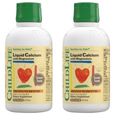 차일드라이프 액상 칼슘 마그네슘 오렌지맛, 473ml, 2개
