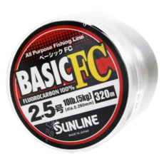 SUNLINE Basic FC 日本製 碳纖線 #2.5/10LB 320m 釣魚線, #2.5/10LB 新版, 1個