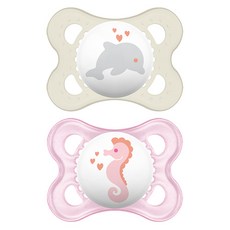 [쿠팡수입] MAM 오리지널 노리개 젖꼭지 핑크 + 아이보리, 0~6개월, 1세트
