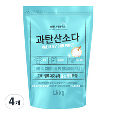 바른세제연구소 과탄산소다 다목적 세정제, 1.5kg, 4개