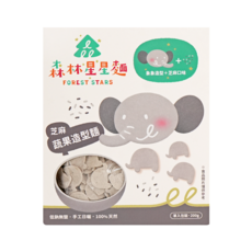 FOREST NOODLES 森林麵食 森林星星麵 鮮芝麻, 大象造型 寶貝麵條 200g, 1盒