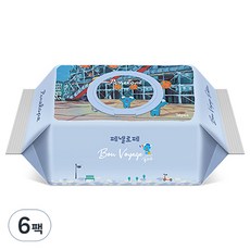 페넬로페 본보야지 퐁피두 저자극 아기물티슈 캡형, 75g, 70매, 6개