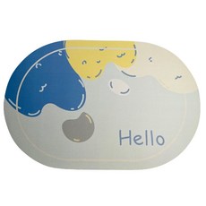 Goods Tix 浴室吸水防滑矽藻土地墊, 灰色, 1個