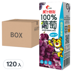 光泉 果汁時刻 100%葡萄綜合果汁, 西班牙葡萄使用, 無加糖 無色素 無香料, 200ml x 24入, 120入