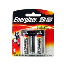 Energizer 勁量 MAX 鹼性電池 2號，10年保質期, 2顆, 1組