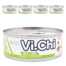 Vi.Chi 全犬種 經典維齊 犬罐, 雞肉 + 蘑菇, 80g, 5罐