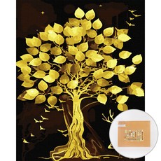 아트조이 DIY 명화 그리기 세트 40 x 50 cm 세로형, 황금 재물 나무 (골드펄)