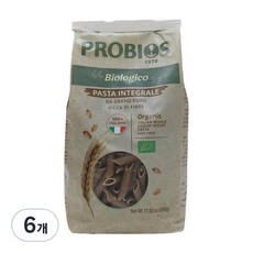 프로비오스 유기농 통밀 펜네, 500g, 6개