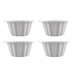 SiliPot 鉑金矽膠烘焙模具套裝, 韓國製造, 無需烘焙紙, 方便收納, 冷灰色, 4個