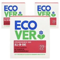 ecover 多合一洗碗機專用清潔錠, 440g, 3盒